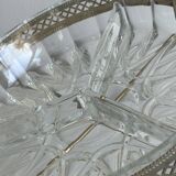 Plat en verre et métal argenté