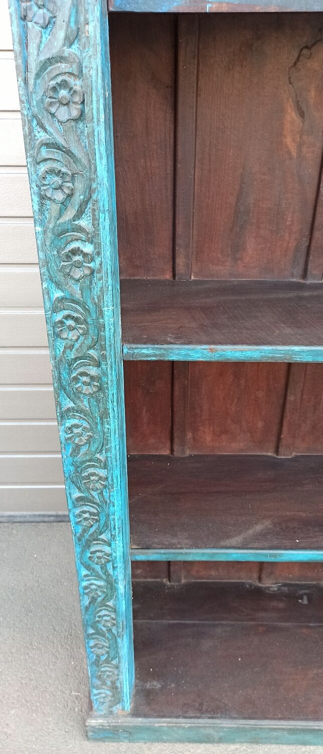Very large old wooden bookcase