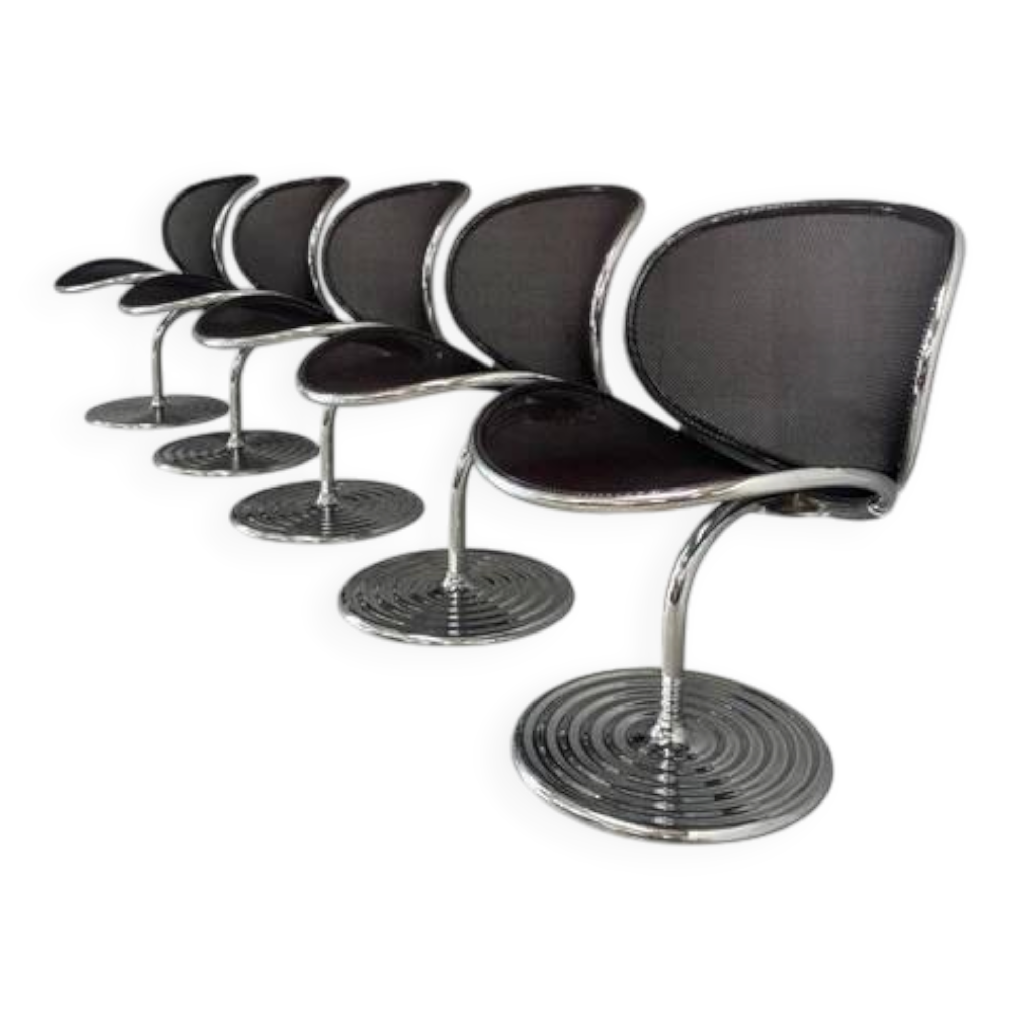Set O-line dining chairs by Herbert Ohl, Wilkhahn 1980s