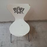 Set of 4 Keith Haring chairs by Arne Jacobsen for Firtz Hansen