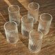 Set of 6 orangeade glasses in ribbed glass