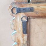 Burmese teak mirror with original blue patina