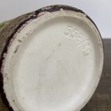 Fat lava style vase and flowers in relief west germany