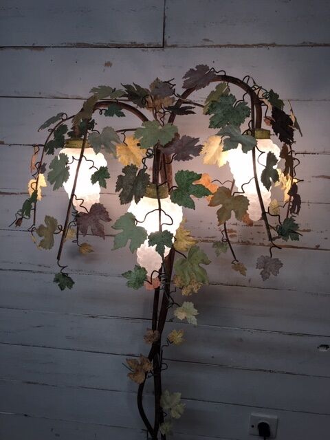 Italian metal lamppost signed Terzani 1980