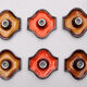 Vintage Set of 6 German ceramic wall lamps with head mirror lamp, 1960