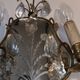 Pair of mirror sconces with two arms of light with gilded brass grapevines, Italy 1960.