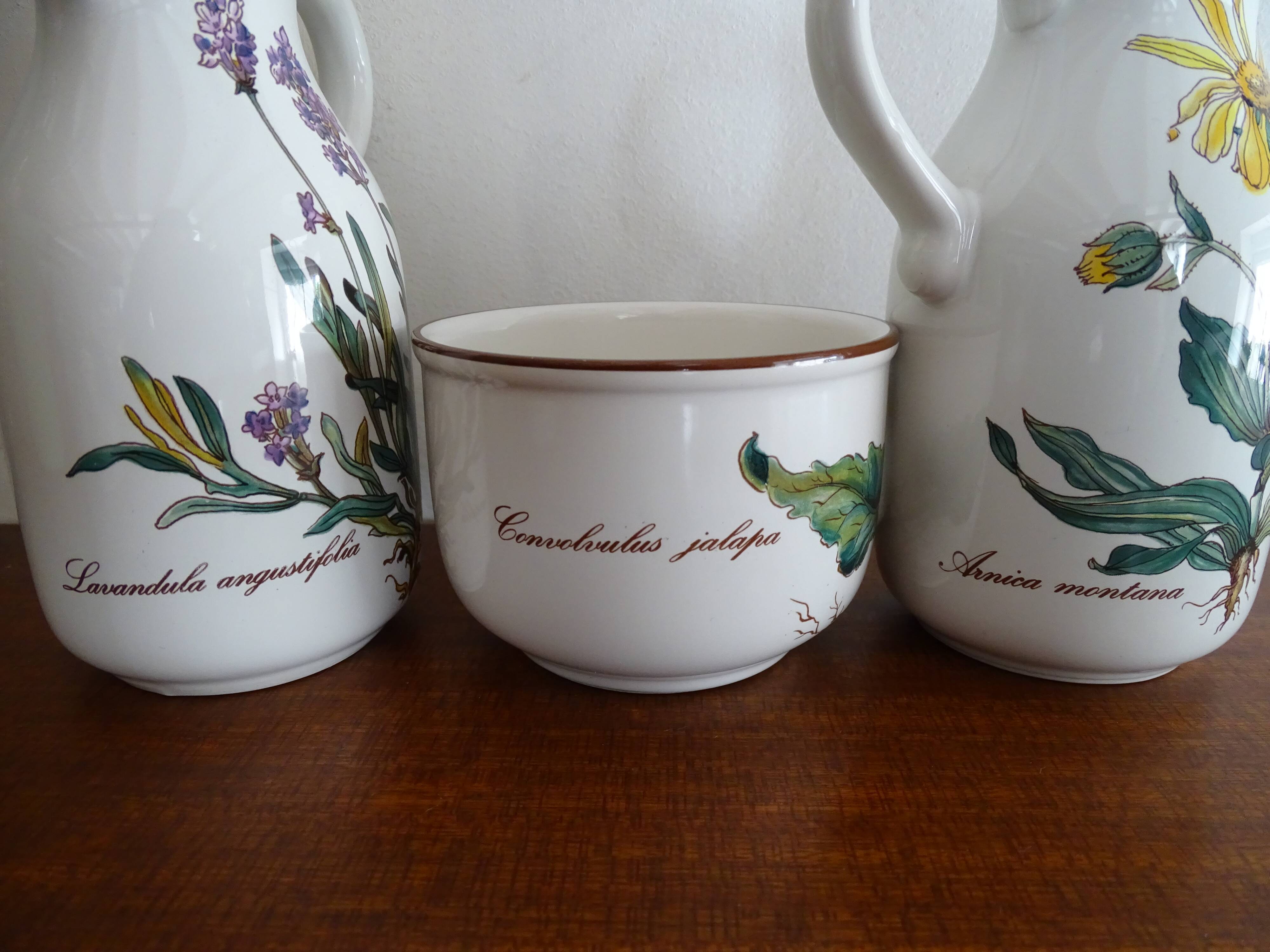 Villeroy & Boch set Huilier - vinaigrier - mustard maker signed Botanica