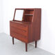 Danish teak secretaire with mirror and pull out desk, 1960s Danish teak secretaire with mirror
