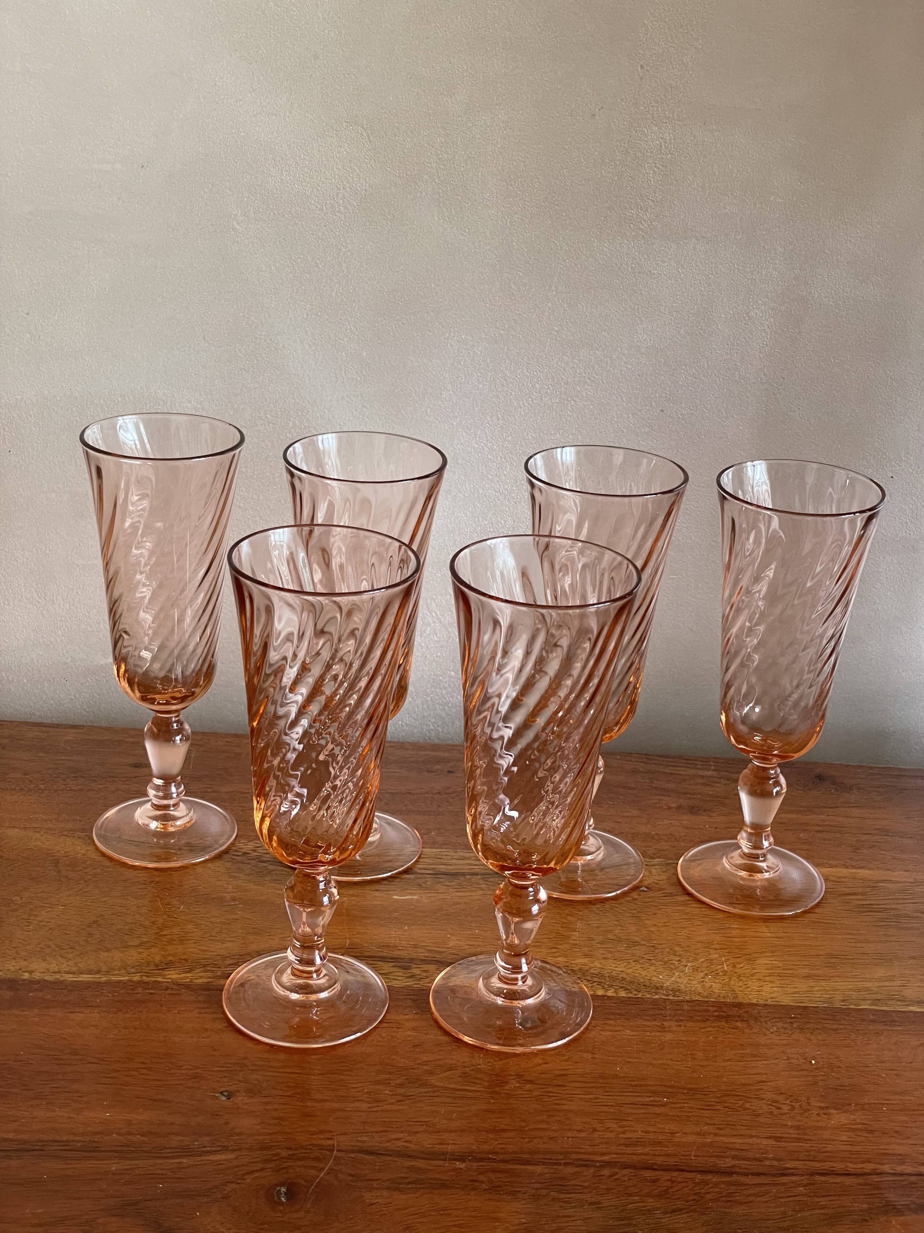 6 Rosaline champagne glasses