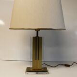 Table lamp in lucite and brass style Hollywood Regency 70's