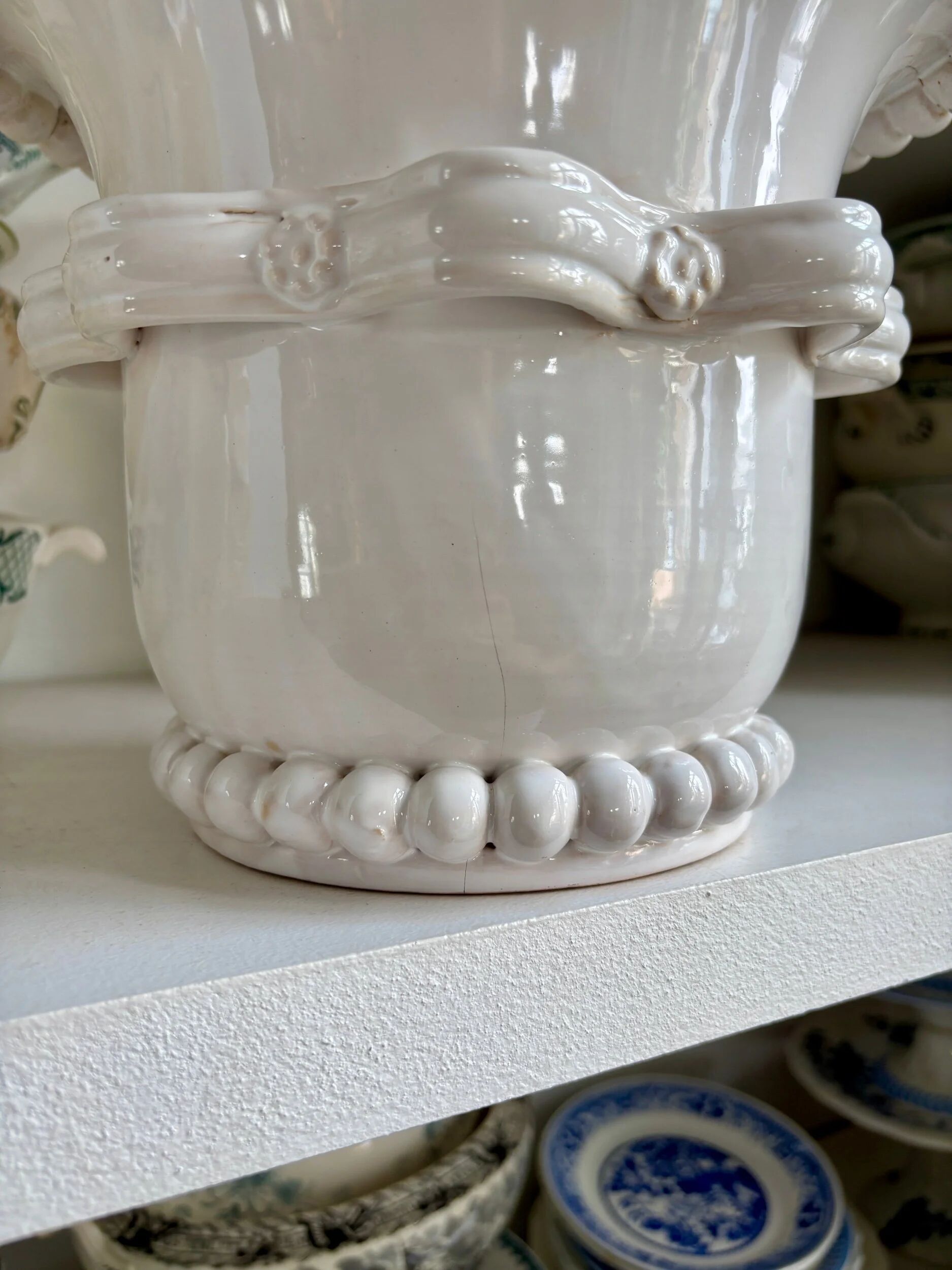 Vase, barbotine in artistic earthenware from Malicorne