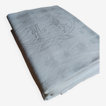 6 antique napkins in monogrammed cotton damask MR