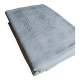 6 serviettes de table anciennes en coton damassé monogrammé MR