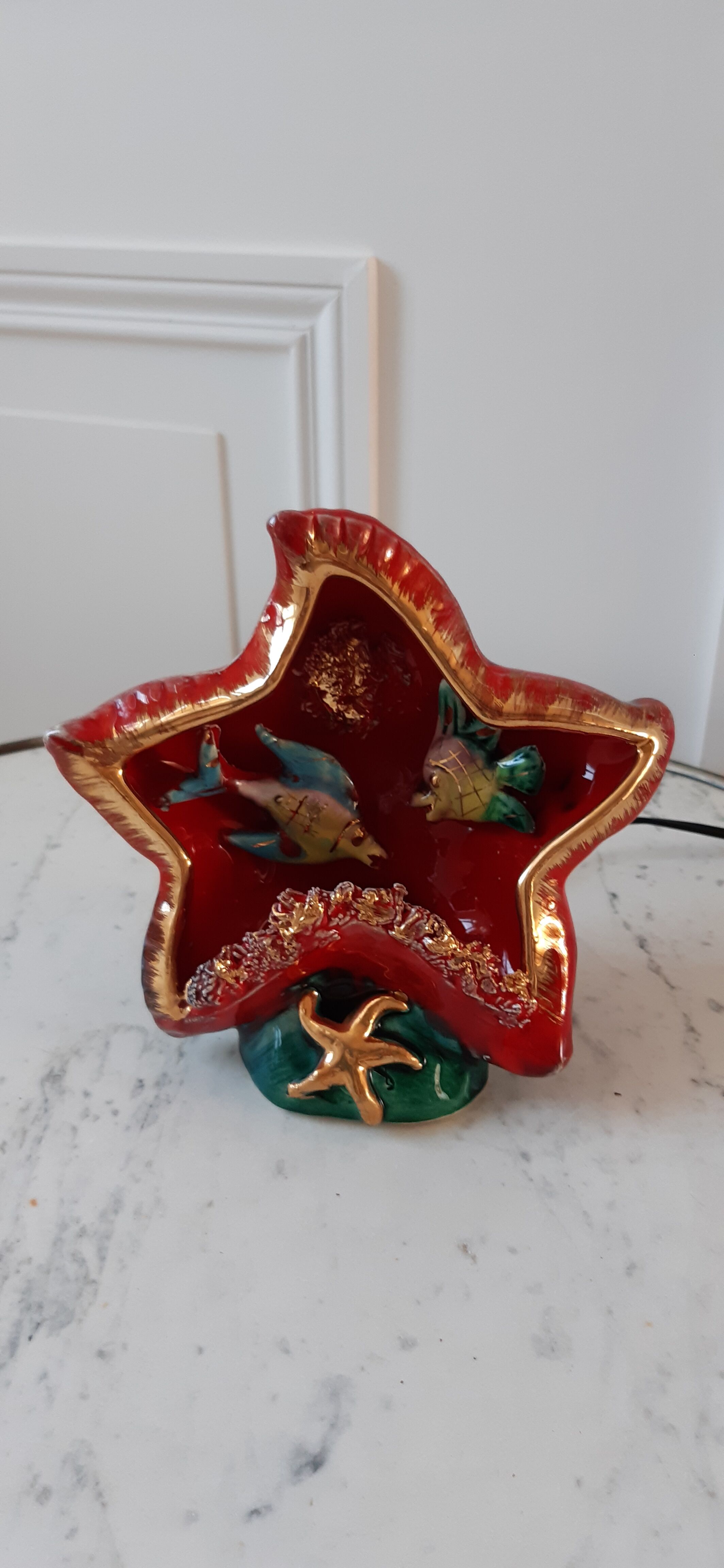Starfish lamp Vallauris signed 60s-70s