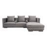 Canapé d'angle en velours argenté, design scandinave, années 00