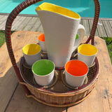 Jug and glasses for orangeade service