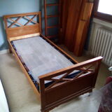 Lit vintage année 60 une place en bois massif clair