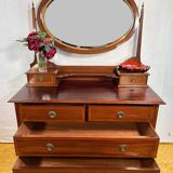 Edwardian Brocante Vintage Mahogany Dressing Table with Inlay 1900-1910