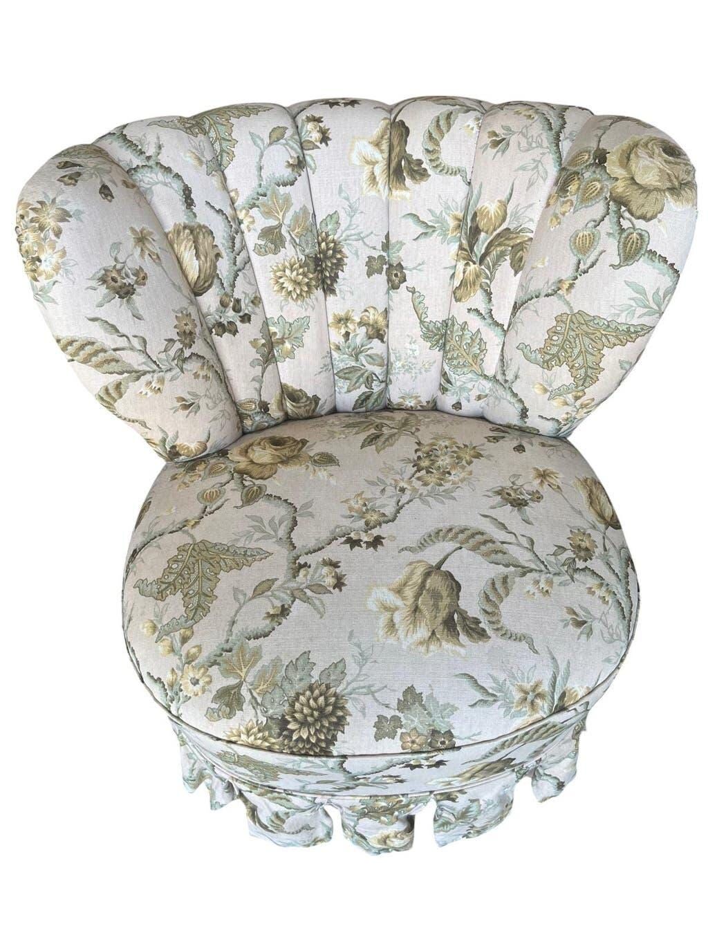 Set of 2 vintage floral patterned cocktail chairs.