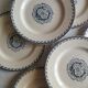 KG Lunéville - 6 flat plates made of ironstone monogrammed "C"