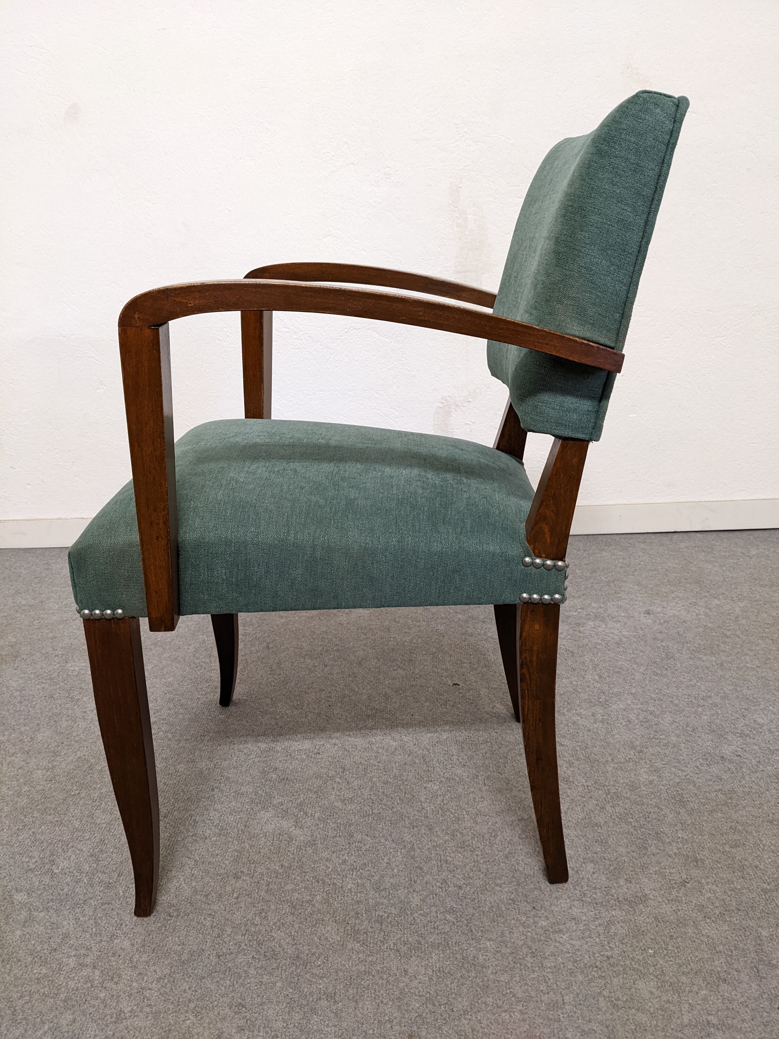Pair of art deco style bridge armchairs