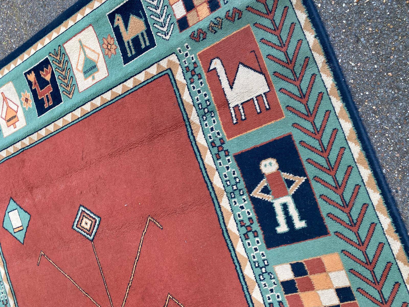 Tapis persan Gabbeh rouge rosé 200x300cm