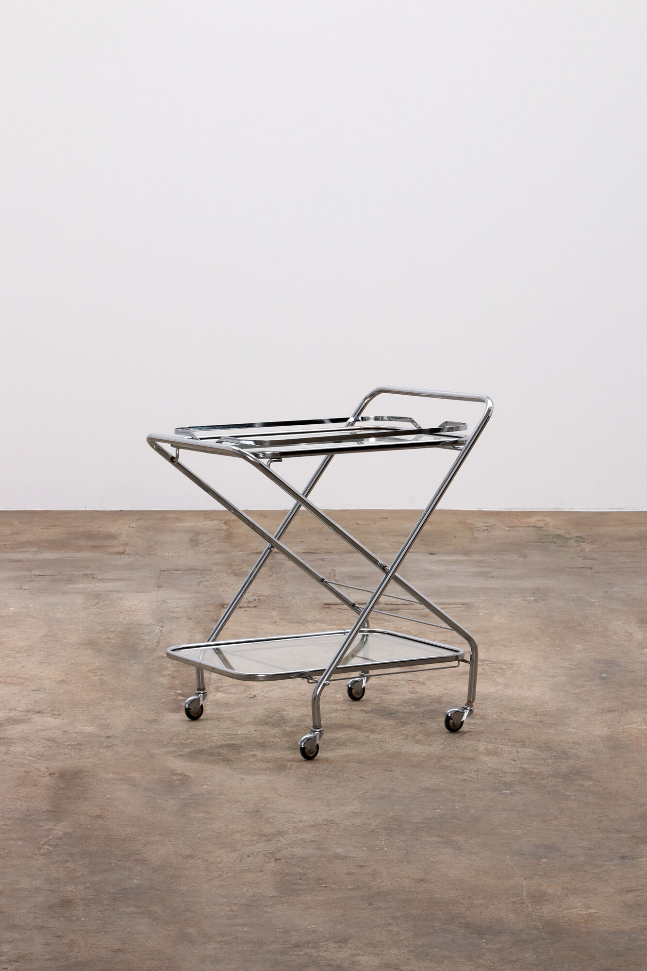 Vintage trolley nice chrome or bar cart, 1960 France.