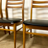 4 Scandinavian chairs seated skaï