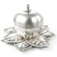 Art Deco sugar bowl, silver-plated brass, Hungary, 1950s