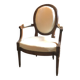 Fauteuil cabriolet à dossier médaillon epoque Louis XVI