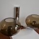 Paires d'appliques Sciolari double verre fumé chrome 70s