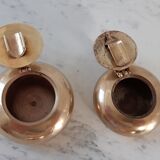 Duo of solid brass ashtrays 50s