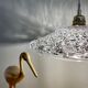 Vintage aabt-jour pendant lamp in molded glass