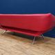 Vintage red leather Leolux Arabella design sofa used