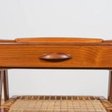 Mid-Century Teak and Rattan Nightstands by Søren Rasmussen, Denmark, 1960s,