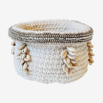 Crochet basket, white