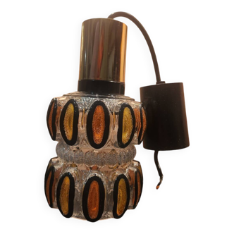 Lampe à suspension Mid Century en verre