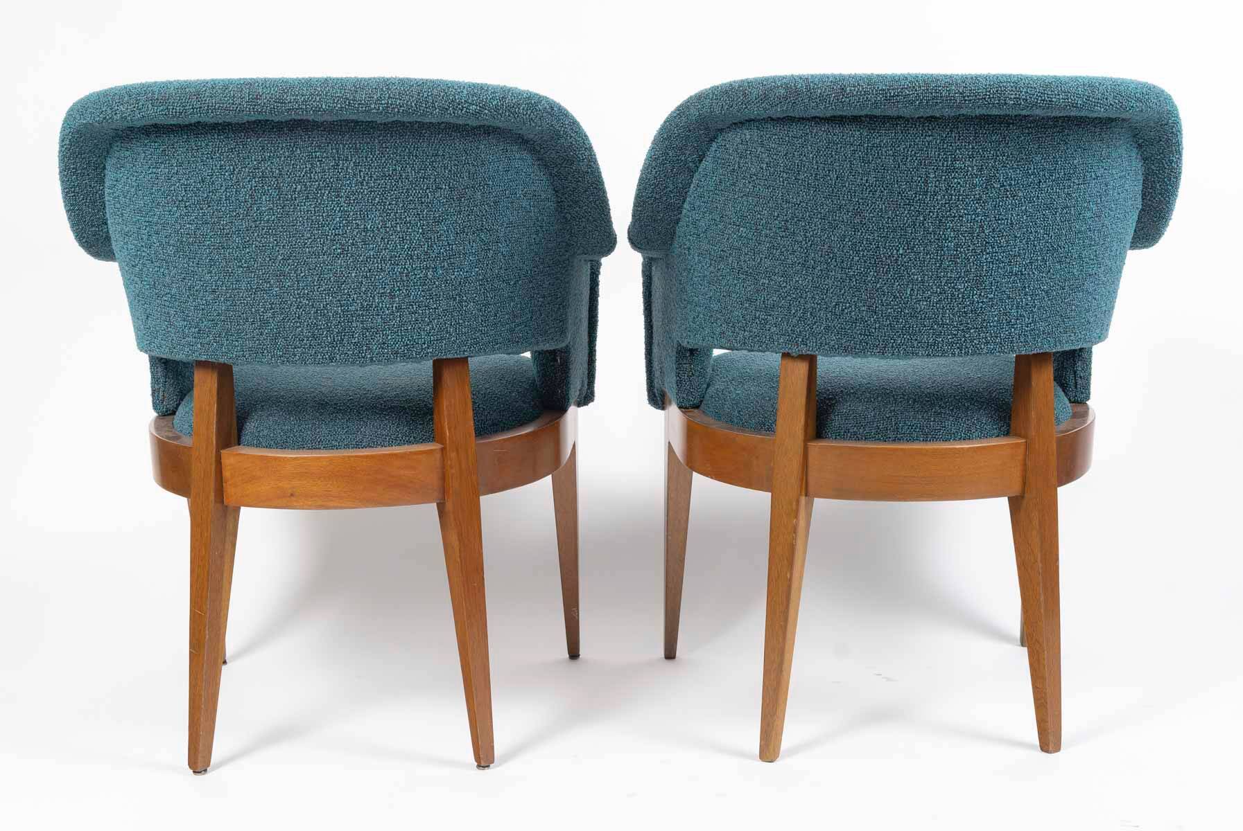 Pair of vintage armchairs by designer Charles Ramos, 1950s.