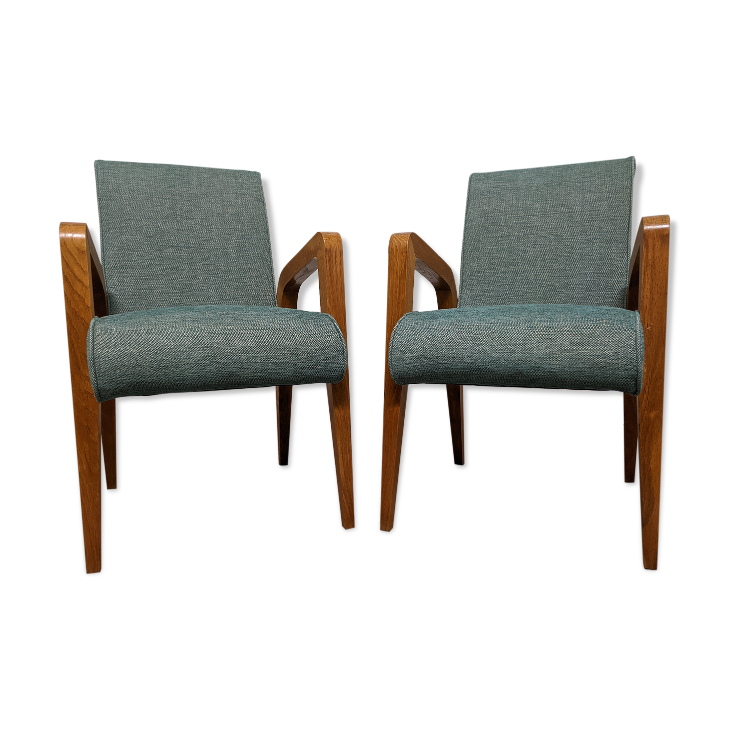 Pair of free span bridges armchairs from the 50s
