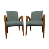 Pair of free span bridges armchairs from the 50s