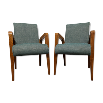 Pair of free span bridges armchairs from the 50s