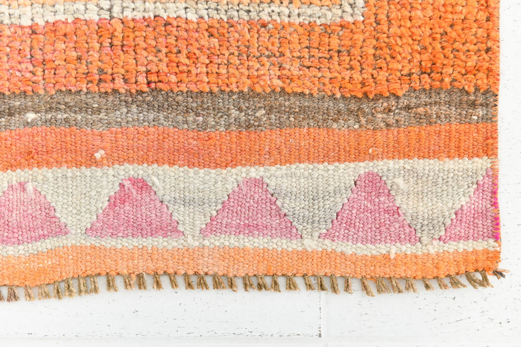 3x13 Pale Orange Vintage Runner Rug, 94x381Cm