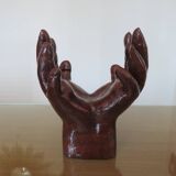 Wooden hand-shaped pocket tray