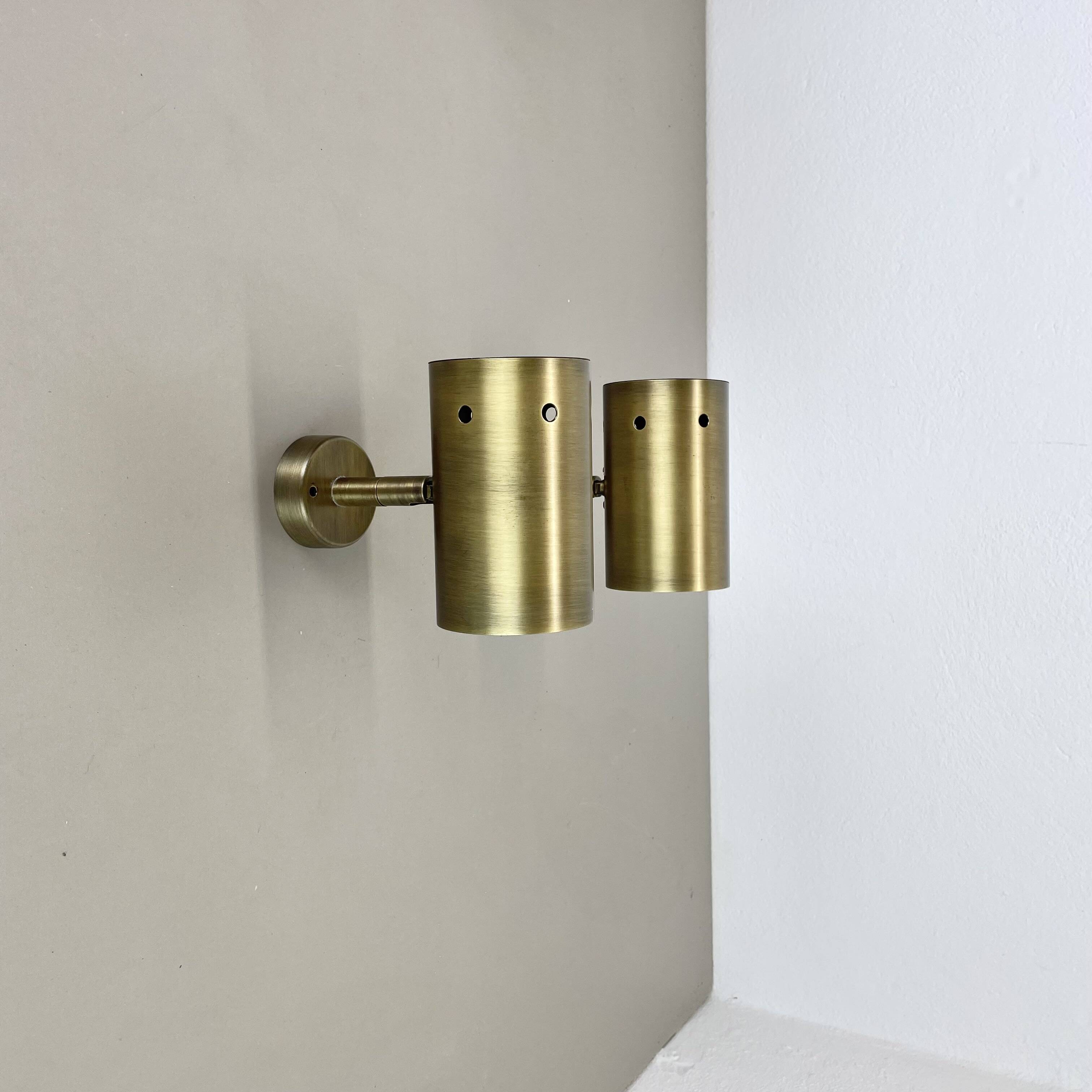 set of 2 minimalist Brass hole pattern "downlight" wall Light Spots, Italy