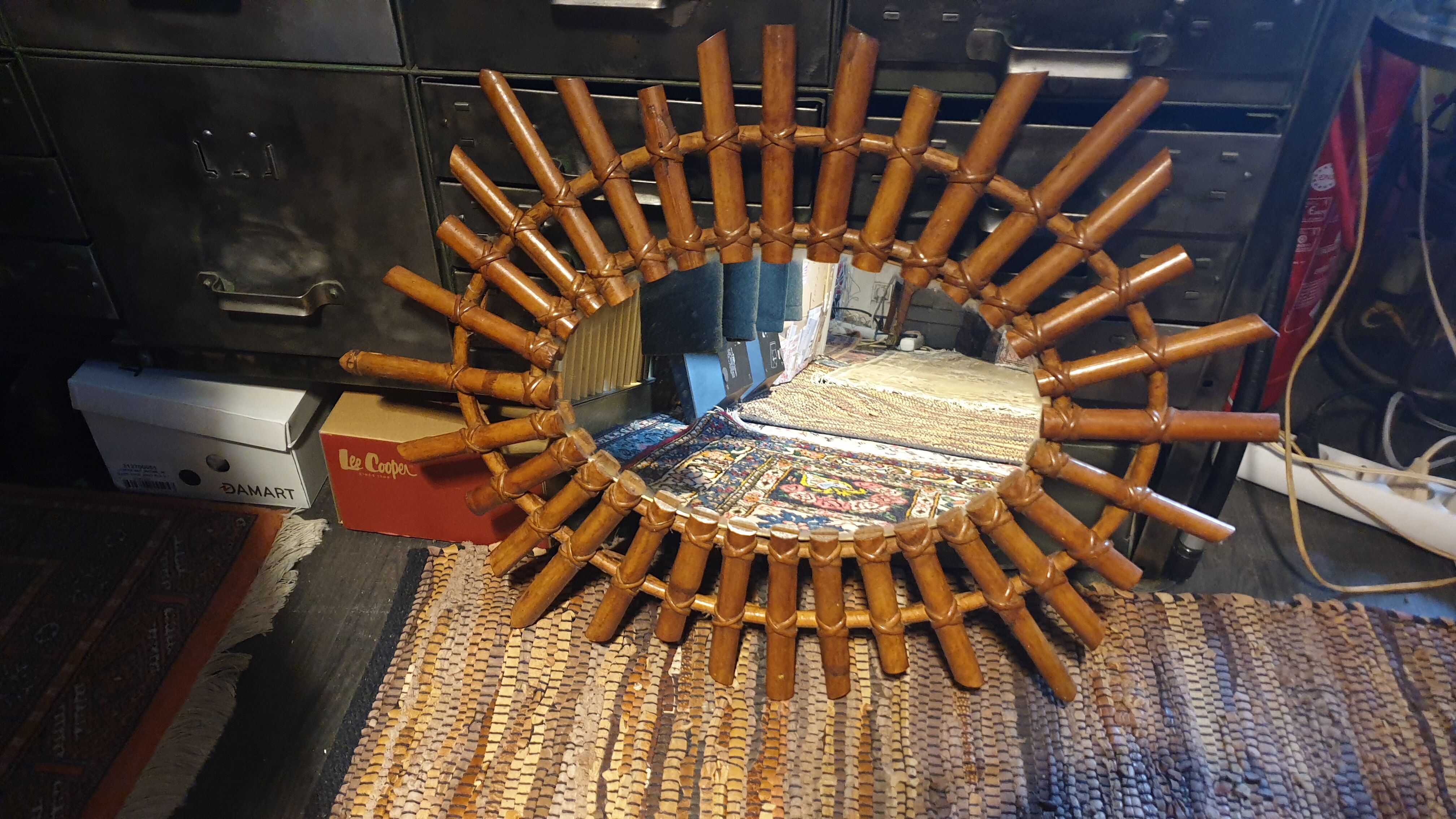 Oval rattan mirror seventies