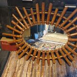 Oval rattan mirror seventies