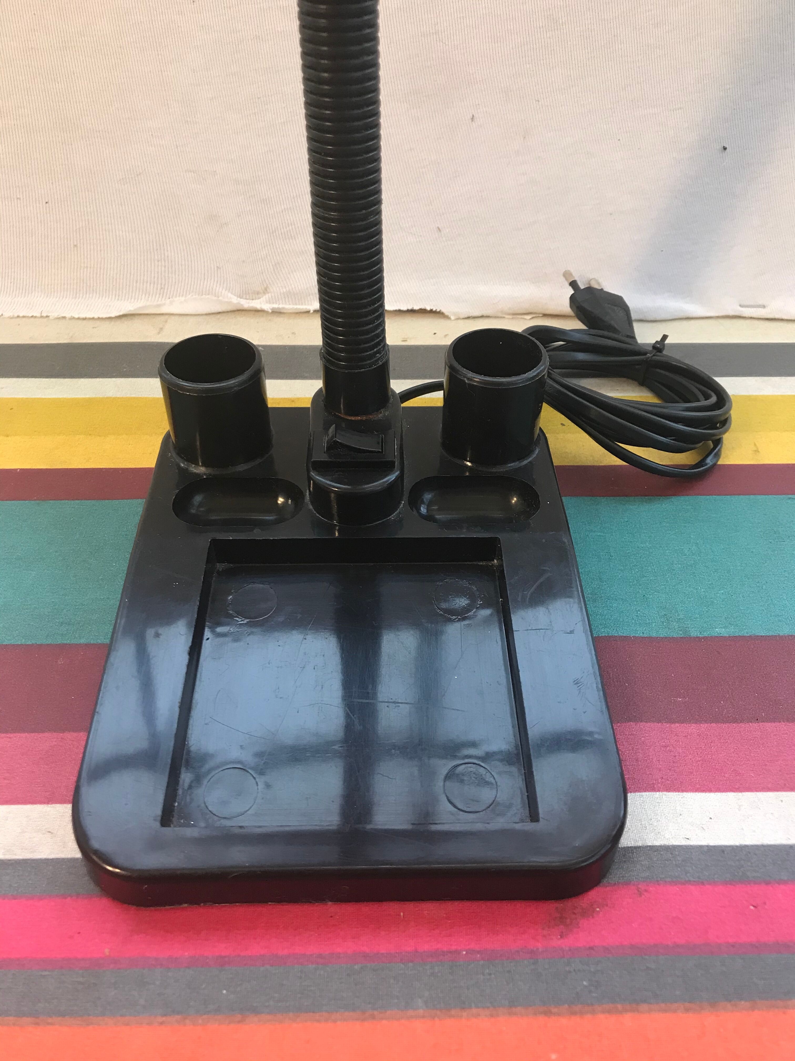 Aluminor metal storage office lamp - black flexible arm vintage 80s