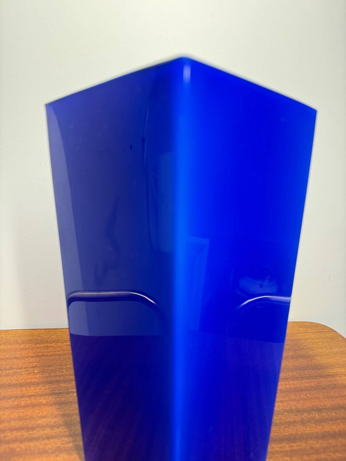 Vintage blue opaline vase