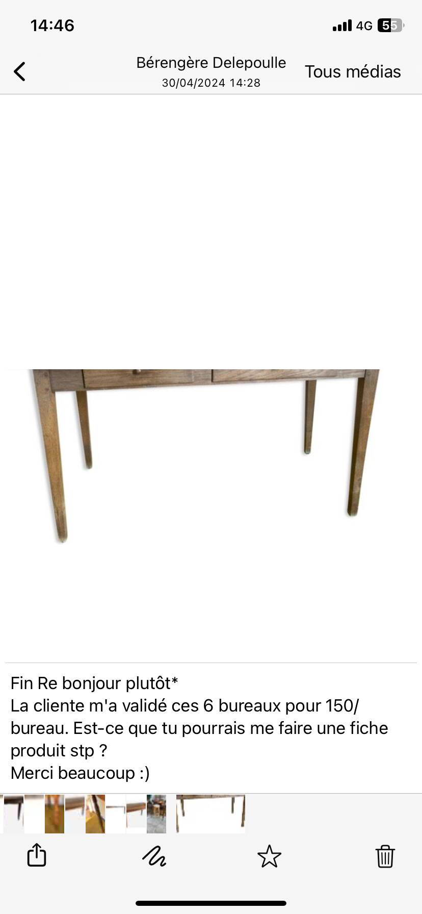 6 office tables for Bérengère pro