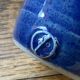 Glazed blue stoneware bonbonnière